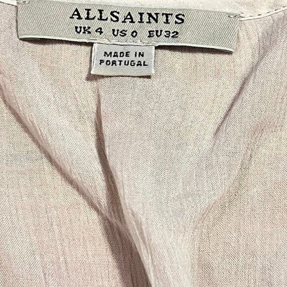AllSaints Oversized Belted Blouse Size US 0 Cream Lightweight Drapey Flattering - Picture 5 of 5